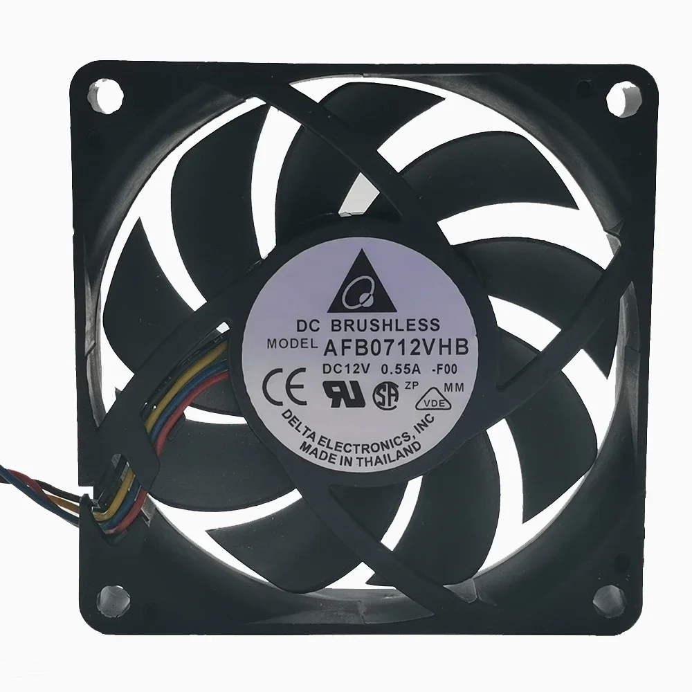 Original delta 7cm 7015 AFB0712VHB 4-wire PWM automatic temperature control CPU cooling fan 70*70*15mm