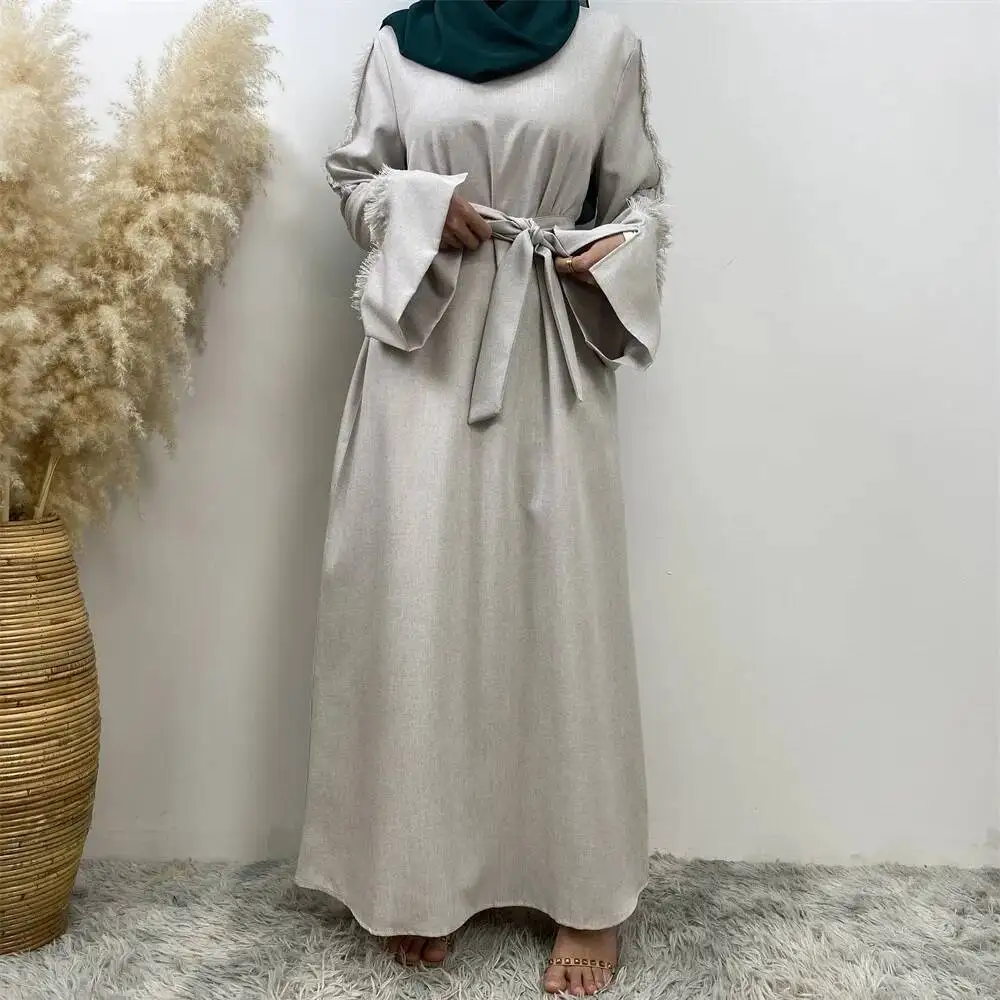 

Muslim Minimalist Design with Stylish and Elegant Sleeves, Versatile and Versatile Big Swing Dress 6804 Islam Elegant
