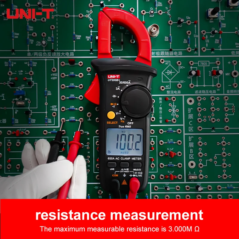 UNI-T Digital Clamp Meter True RMS AC 600A Multimeter Voltage Resistance Capacitance Tester with Flashlight for Electrical Repai
