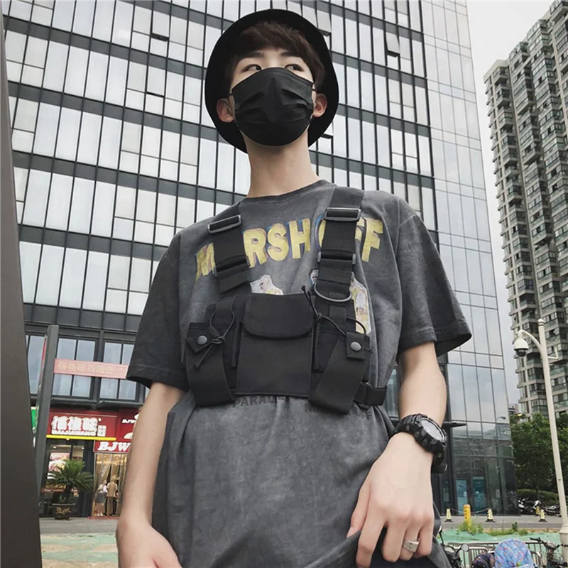 FULL-2X راديو لاسلكي تخاطب 3 جيب الصدر حقيبة ظهر تسخير مع سحاب لموتورولا Baofeng كينوود الجبهة حزمة سترة الحقيبة