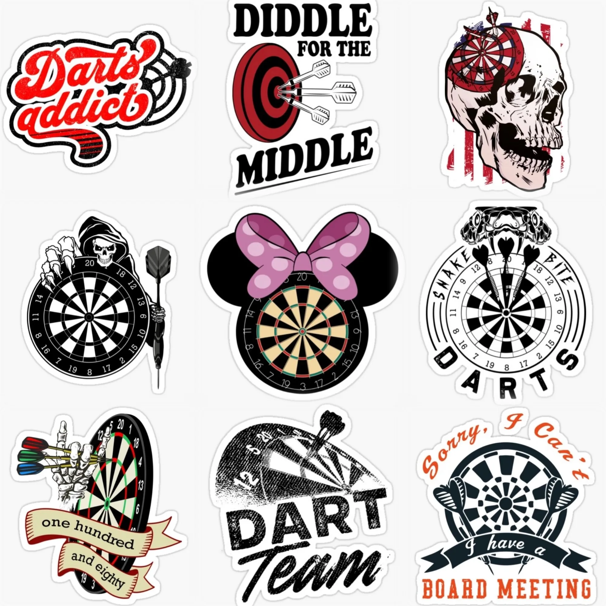 

Darts Playing Creative PVC Waterproof Sticker for Decorate Car Van Bicycle Helmet Window Fridge Wall Room Decal Accessories