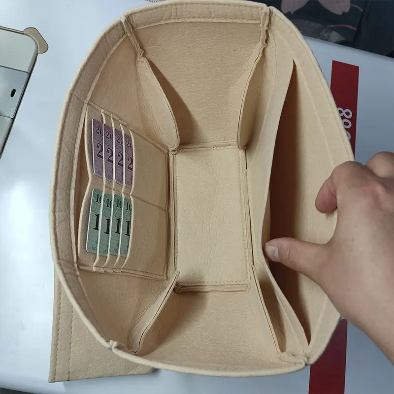 Purse Organizer Insert For Cyme Mini Large Tote Bag, Felt Bag Organizer With 8 Card Holder, Handbag Dividers for Inside Purse