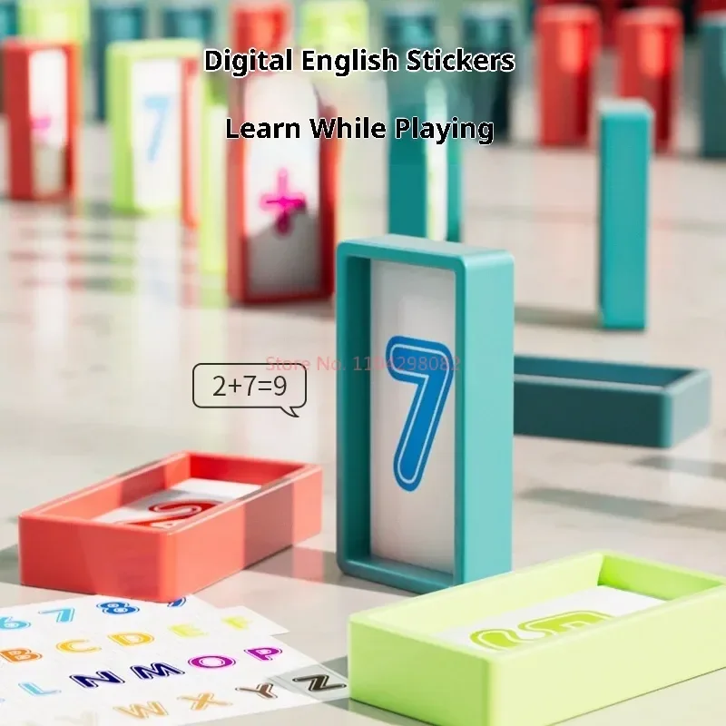 Nieuwe Domino Trein Automatische Legging Kleurrijke Domino Set Baksteen Blokken Kits Ouder-kind Spel Educatief Speelgoed Kid'S Verjaardagscadeau