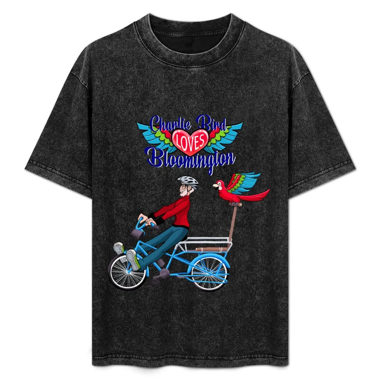 Charlie Bird Loves Bloomington T-Shirt Casual Lightweight Short Sleeve Top