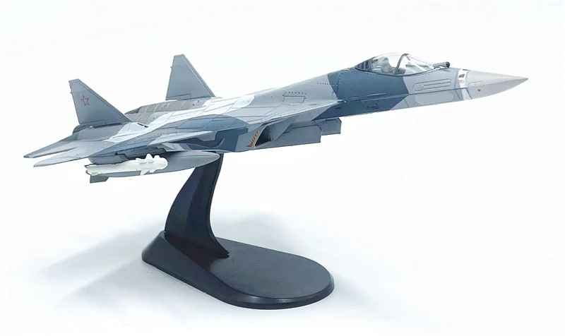 Wltk Russia Air Force Sukhoi Su-57 Felon Stealth Multirole Fighter Snow Camouflage 1/100 Diecast Airplane Aircraft Jet Model