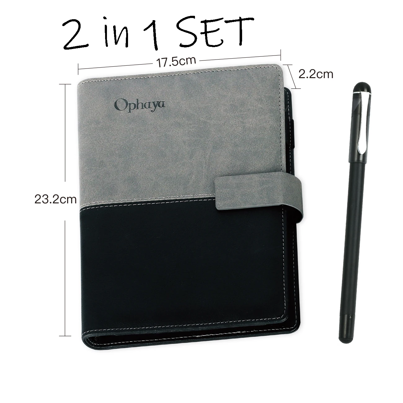 Ophaya Pen Writing Set 2in1: Smart Pen/SyncPen, D-Coded Leather NoteBook, Bluetooth, Wireless, Sync Real Time iOS, Android