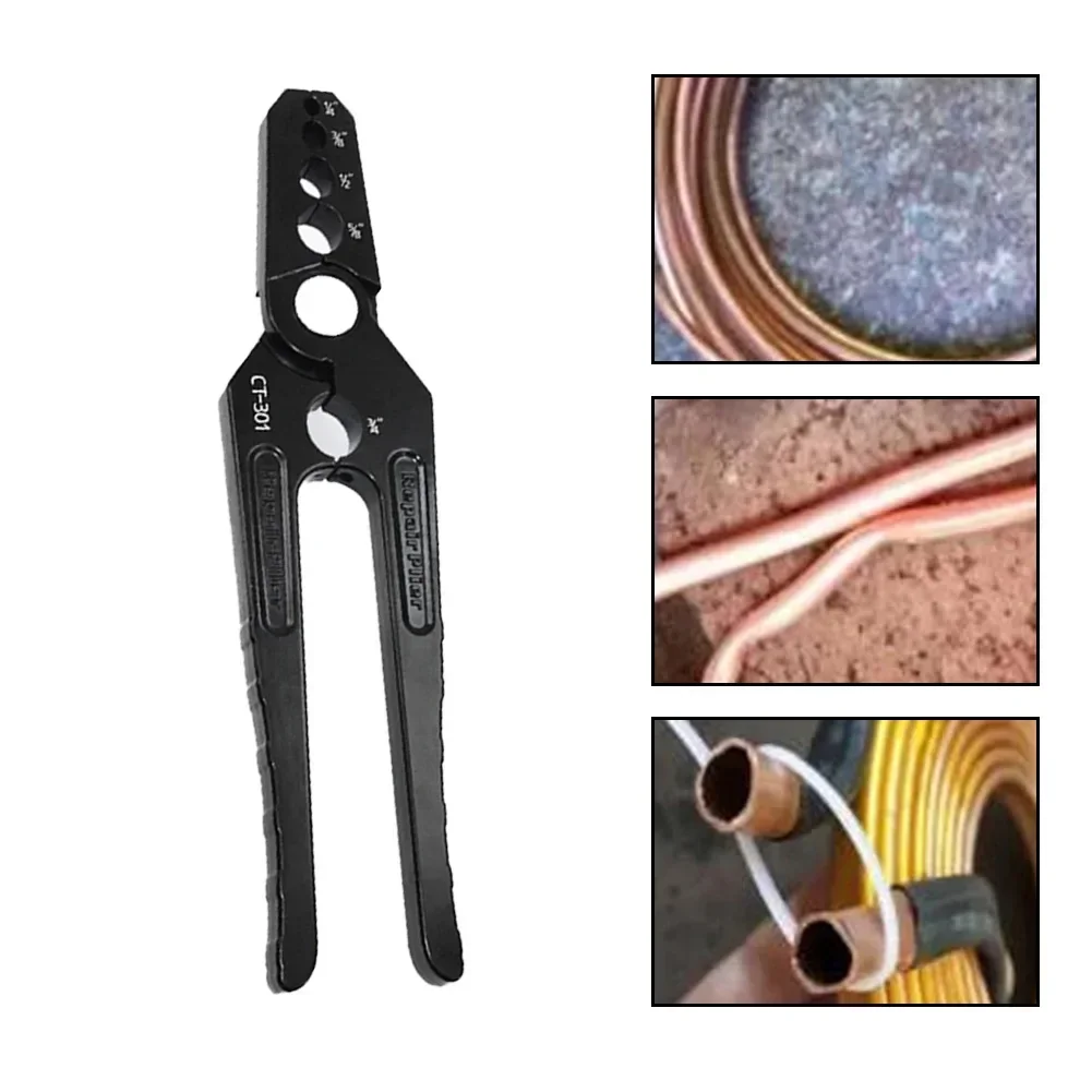 1pcs CT-301 Copper Pipe/Flat Copper Pipe Porous Design Repair Hand Tools Flat Pipe Repair Pliers Round Returner Wrench Tools