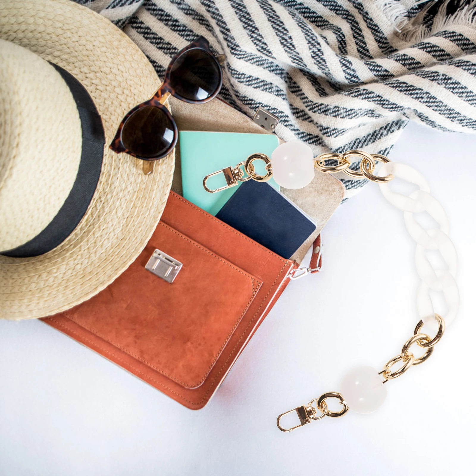 

Retro Resin Chain Handbag Strap Short Bag Purse Shoulder Replacement Chain Durable Versatile DIY Accessories Packaging Hardware