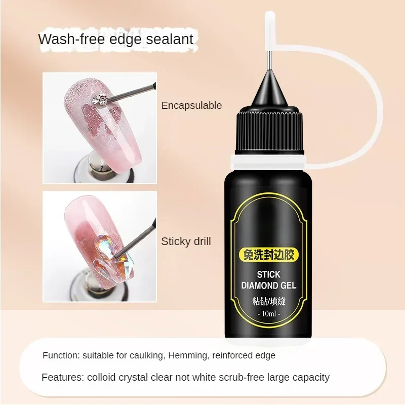 กาวติดเล็บ 10 มล. สำหรับติดอุปกรณ์ตกแต่งเล็บ 3 มิติ DIY กาวติดคริสตัล เจลปิดขอบเล็บ แข็งแรงมาก