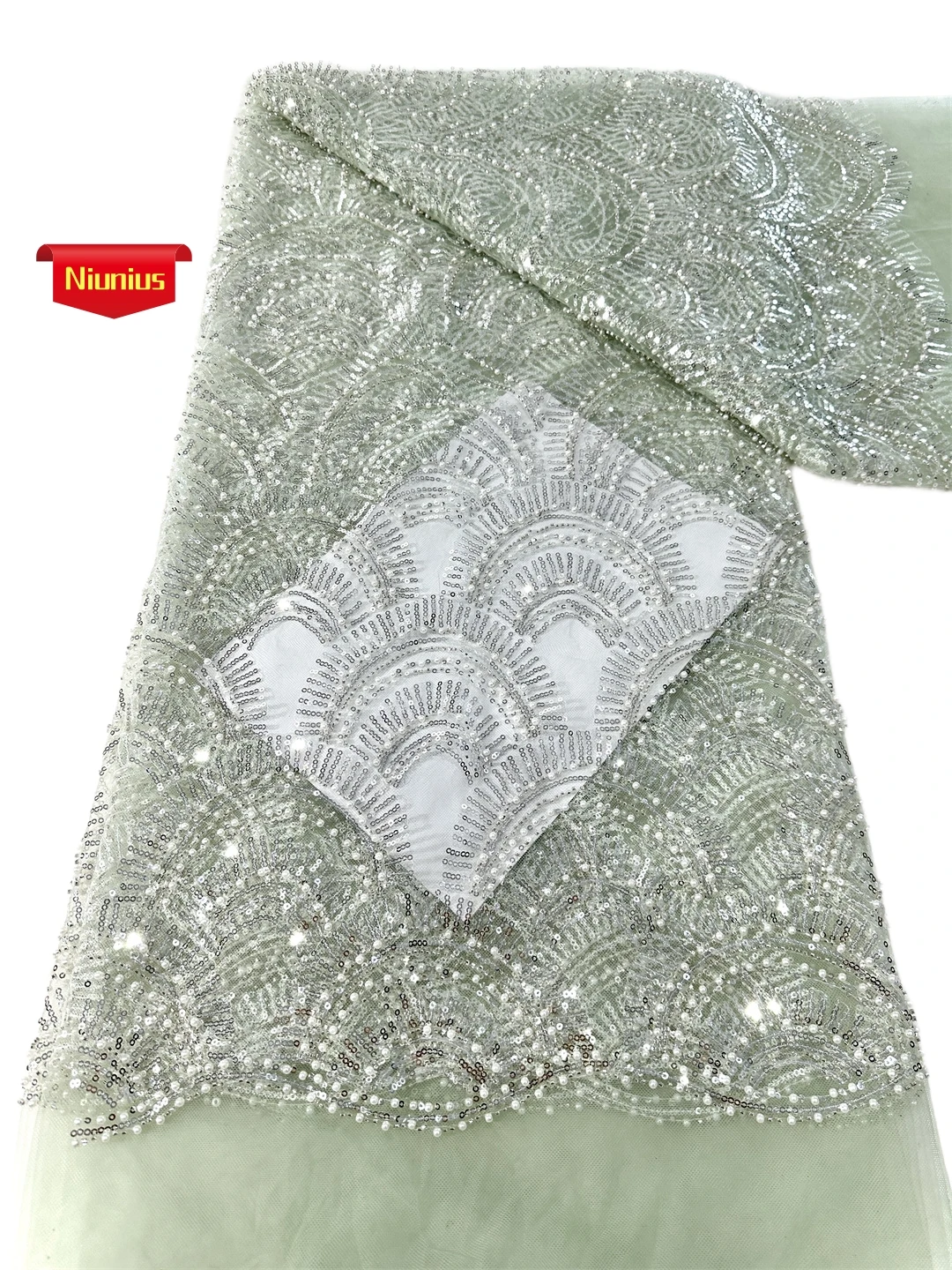 

2025Latest Superior Quality Latest Soft Elegant Luxurious Austria Tulle Mesh Lace With Stones For Wedding Evening Dress NN1678_R