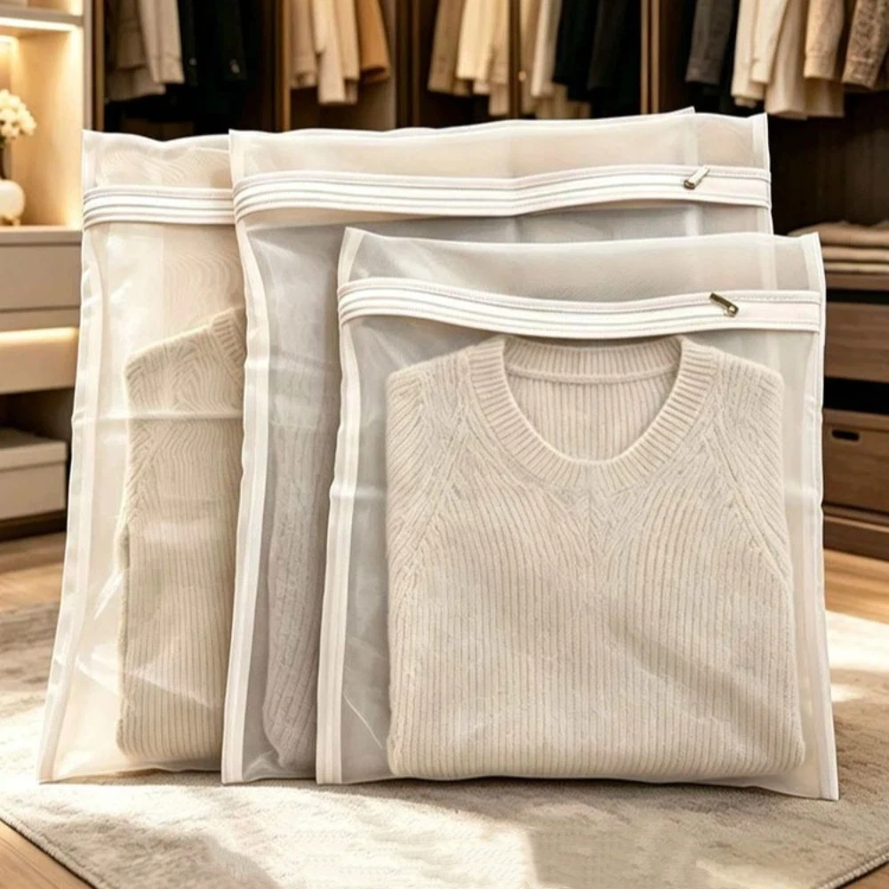 Insect Resistant Clothing Storage Bag Rectangular Breathable Cloth Sweater Storage Bag Anti Yellowing Zipper Closure