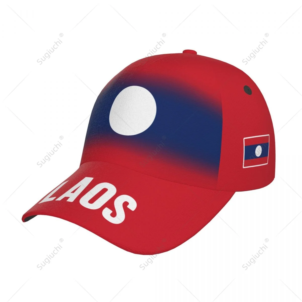 Unisex Baseball Cap Hat Laos Flag Gradient Color 3D Printing for Tennis Outdoor Bike Bicycle Golf Baseball Sports Fans