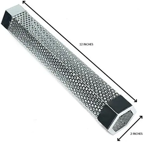 Durable Stainless Steel Perforated Smoke Tube for Outdoor Barbecue. 12\u201D Long. Use for Adding Extra Smoke Flavor. for Any Gr