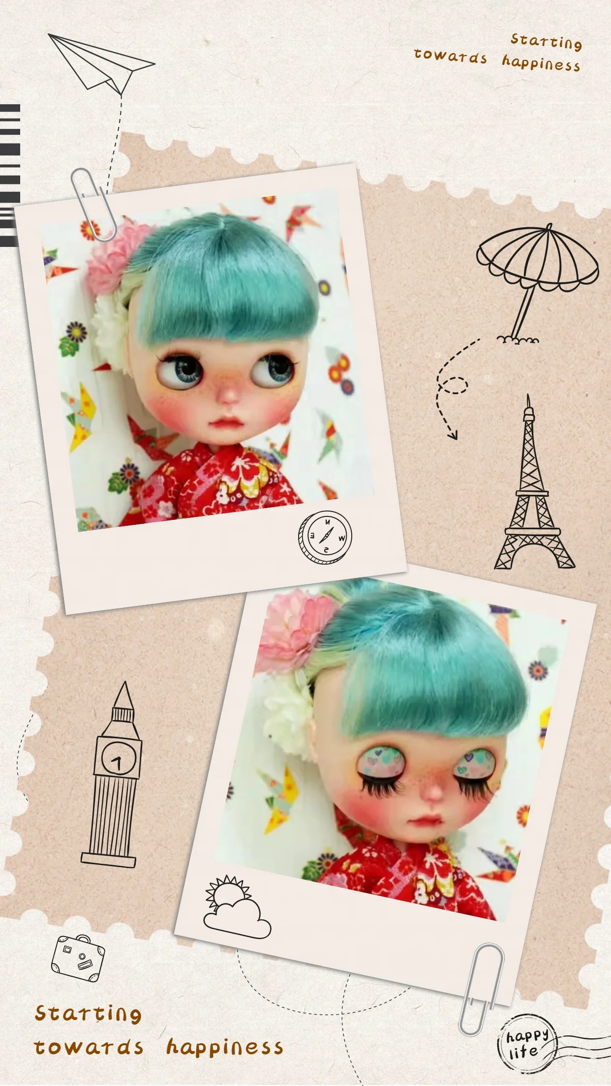 

【Без фигурки】Аксессуары для кукол ручной работы: заколка-шар с цветочным узором, разноцветная, в стиле ретро, подходит для BJD и Blyth