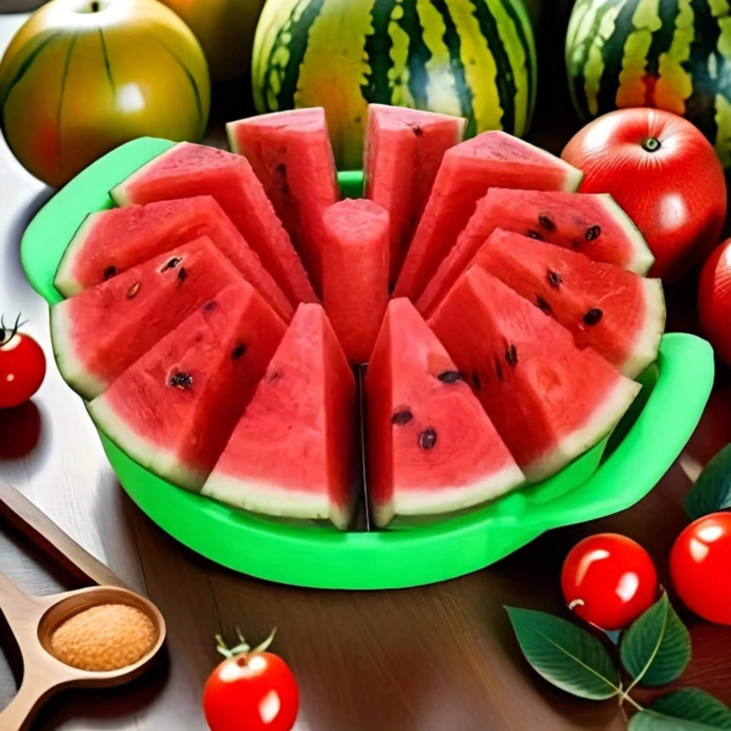 Steel Watermelon Slicer Cutter Multifunctional Fruit  Divider Easy and Quick Kitchen Tool