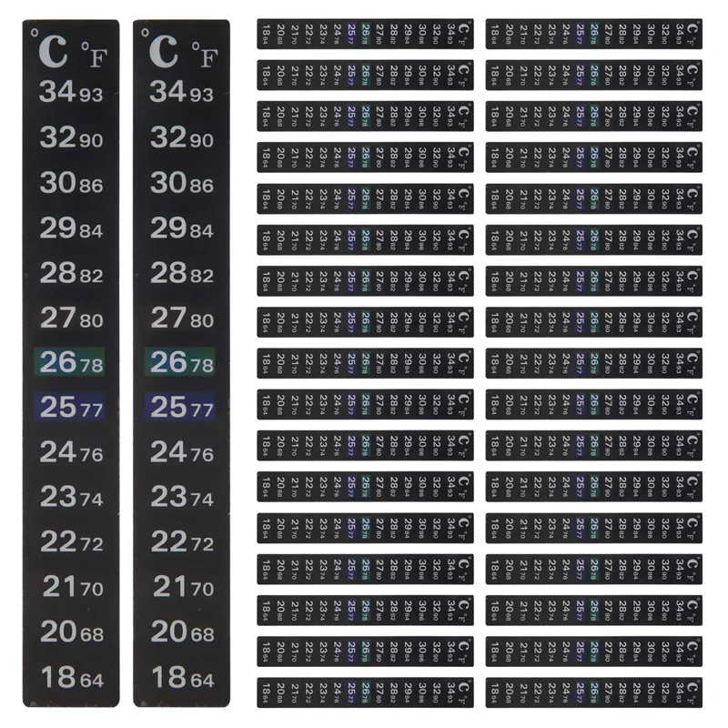 36 Pieces Digital Temperature Sticker Adhesive Thermometer Strip Fermenter Adhesive Crystal Strip Aquarium Thermometer