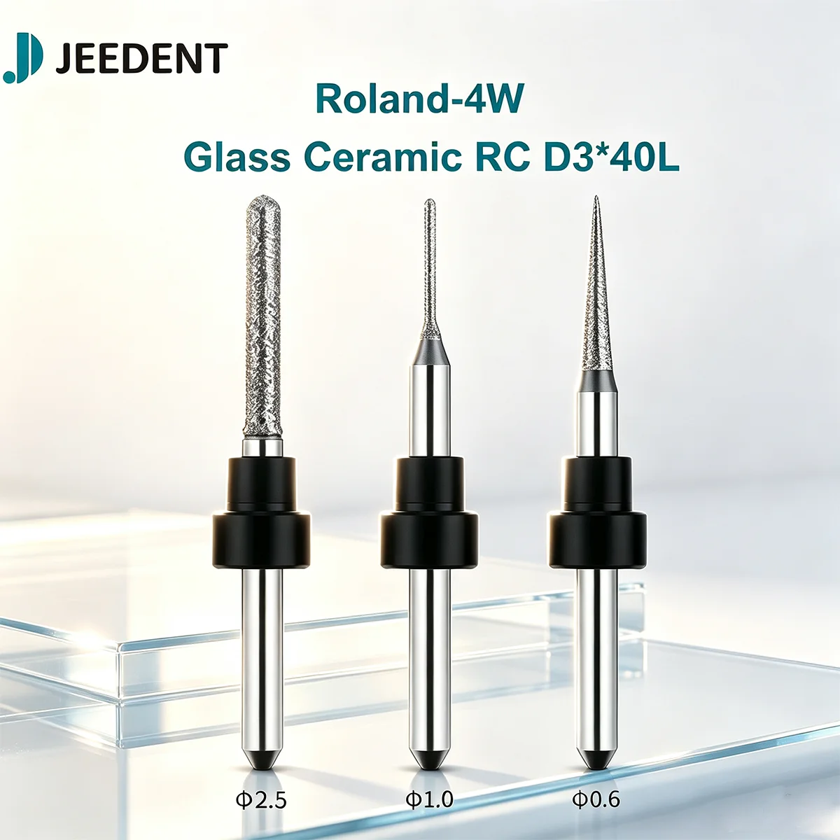 Dental Lab Roland Milling Burs for Zirconia Lithium Disilicate Diamond Coated DC DLC Milling Tools High Precision 1pc