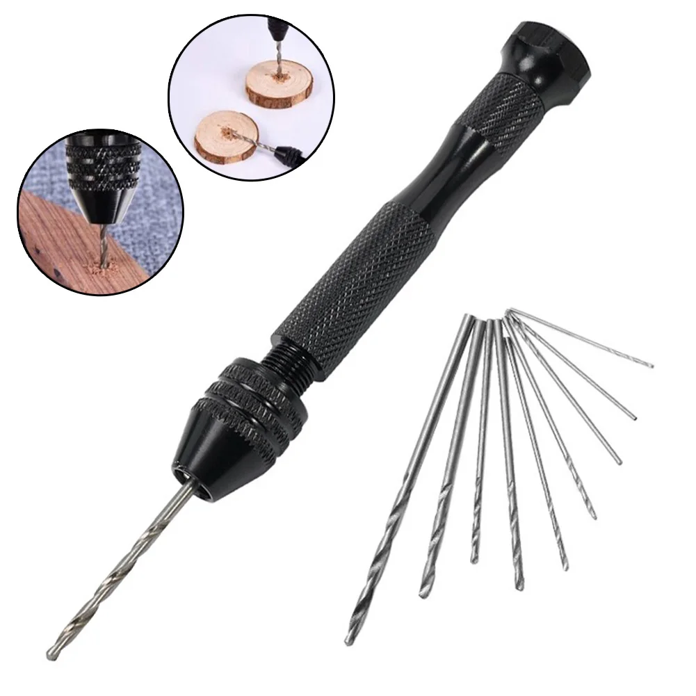 0.3-3.2mm Hand Drill Aluminum Alloy Drill Bits For Drilling Wood For Rubber Manual Punching Mini Hand Drill Black Hand Drills