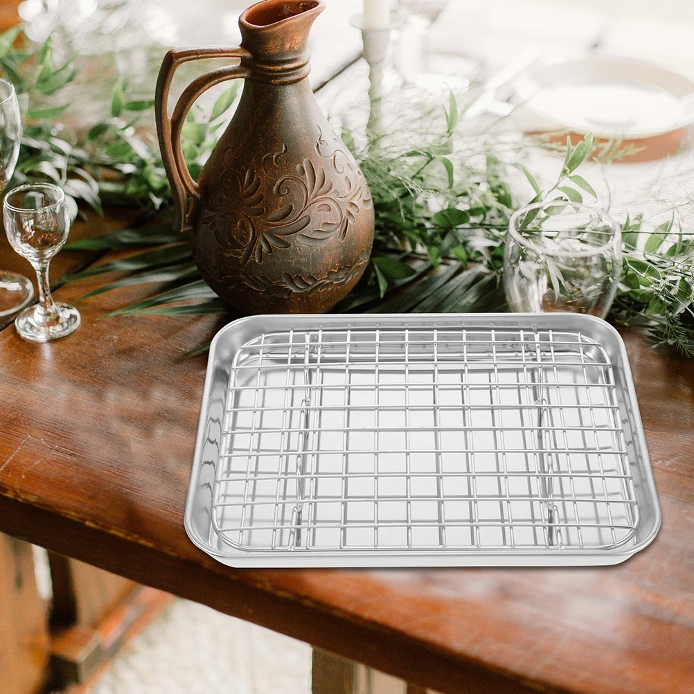 

Форма для выпечки с подставкой, набор из нержавеющей стали, противень для выпечки, охлаждающий противень для гриля, кухонная сковорода для жарки