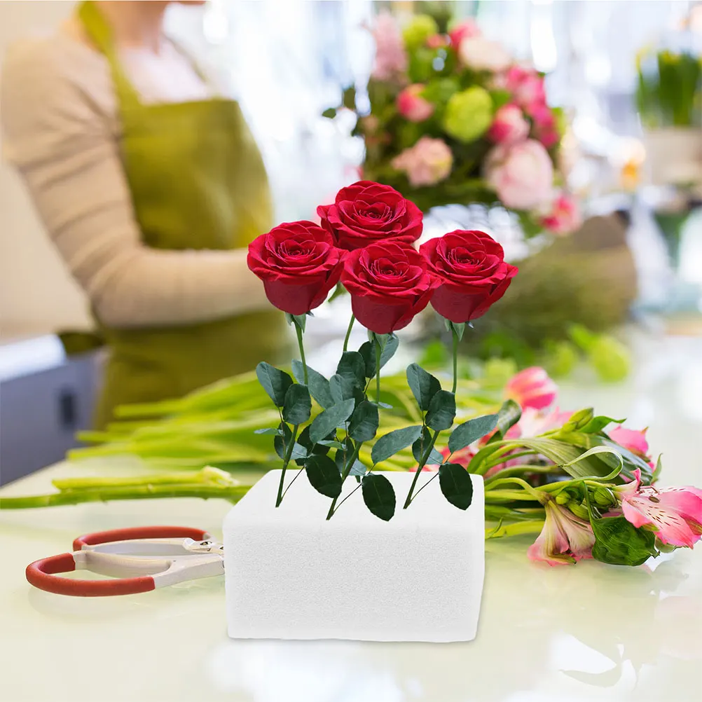 

4 Pcs Foam Block Base for Flower Arrangements Lightweight Reusable Craft Projects Square Blocks Floral Supplies Wedding
