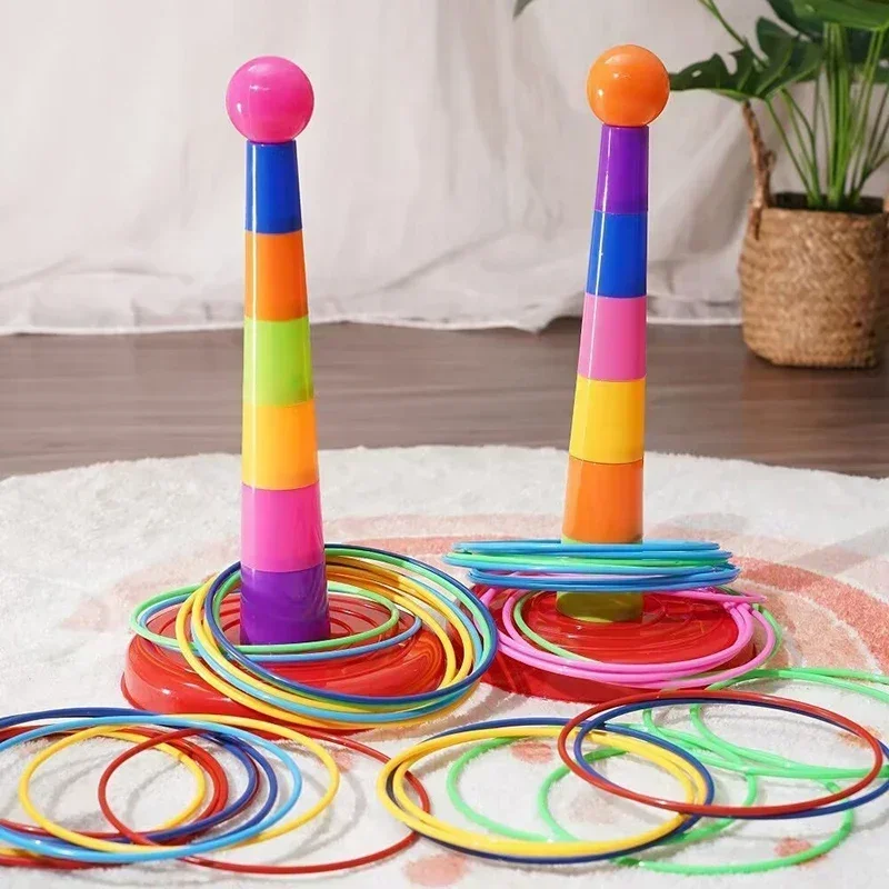 Diversión al aire libre y juguete para niños, casquillo circular deportivo, juego de capas apiladas, virola interactiva para padres e hijos, juego para lanzar niños