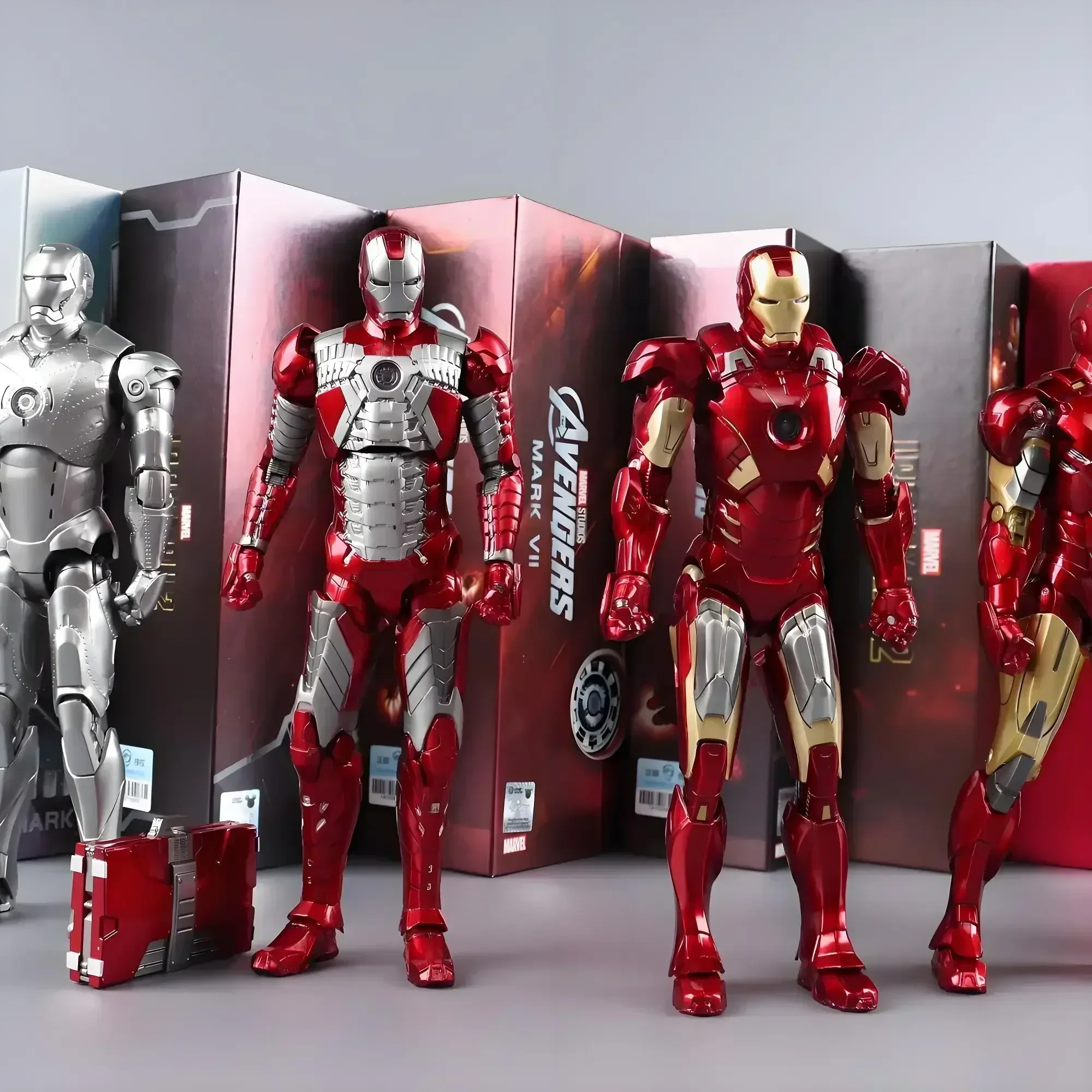 

Новый светодиодный FondJoy Iron Man MK7 MK42 MK41 MK47 DIY игрушки фигурка Тони Старк коллекция аниме модель детский подарок