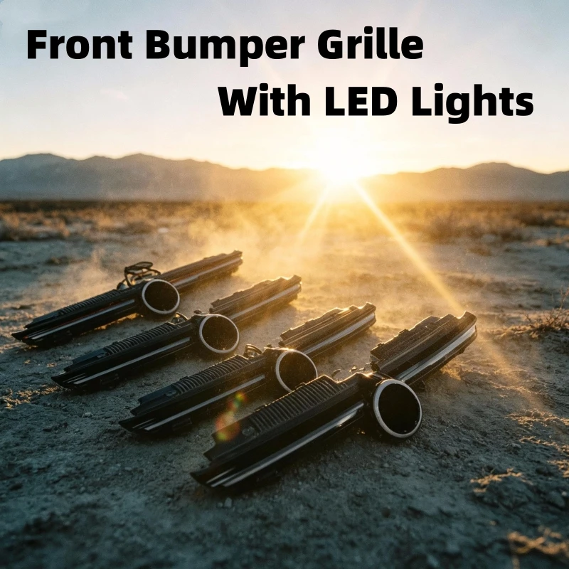 Best Upgrades Front Bumper Grille with LED Lights DRL Tuning for Volkswagen Golf MK8 GTI GTD R R-Line Dynamic Lighting