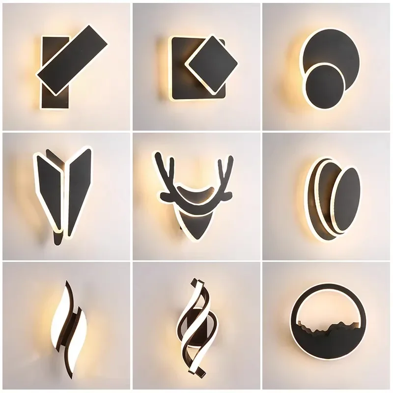 Modern Minimalist Wall Lamp Bedroom Bedside Lamp Creative Aisle Rotatable Hotel Nordic Living Room TV Background Wall Lamp