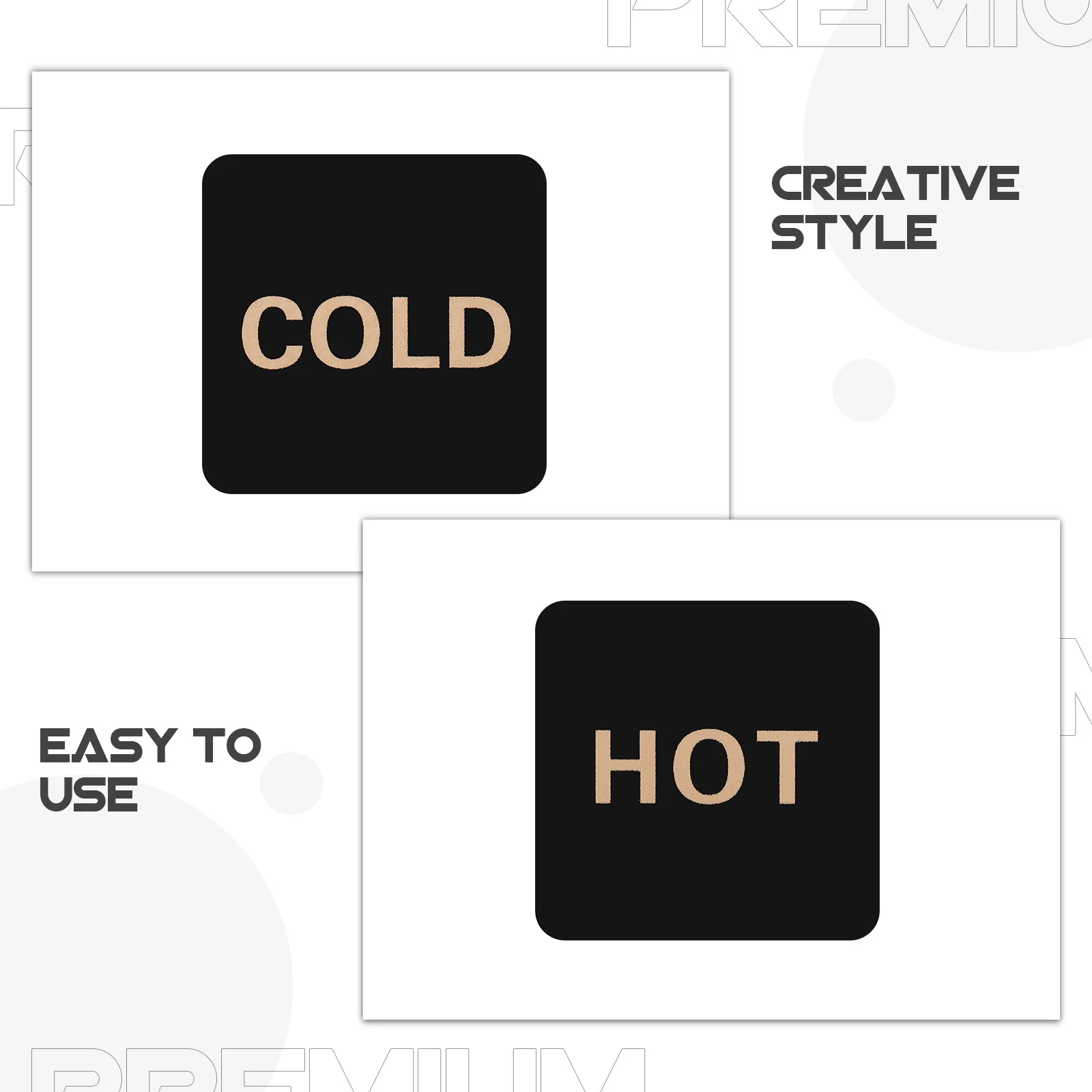 10 أزواج من علامات مؤشر الباردة الساخنة ملصقات أكريليك شفافة للصنابير علامات درجة الحرارة ذاتية اللصق ديكور الحمام تحذير السلامة