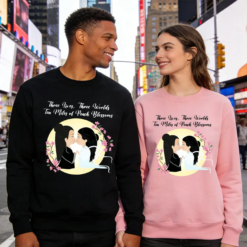 

Толстовка унисекс Ten Miles of Peach Blossoms, пуловер Eternal Love, зимняя толстовка для пар, Cdrama, одежда для китайской драмы, топы