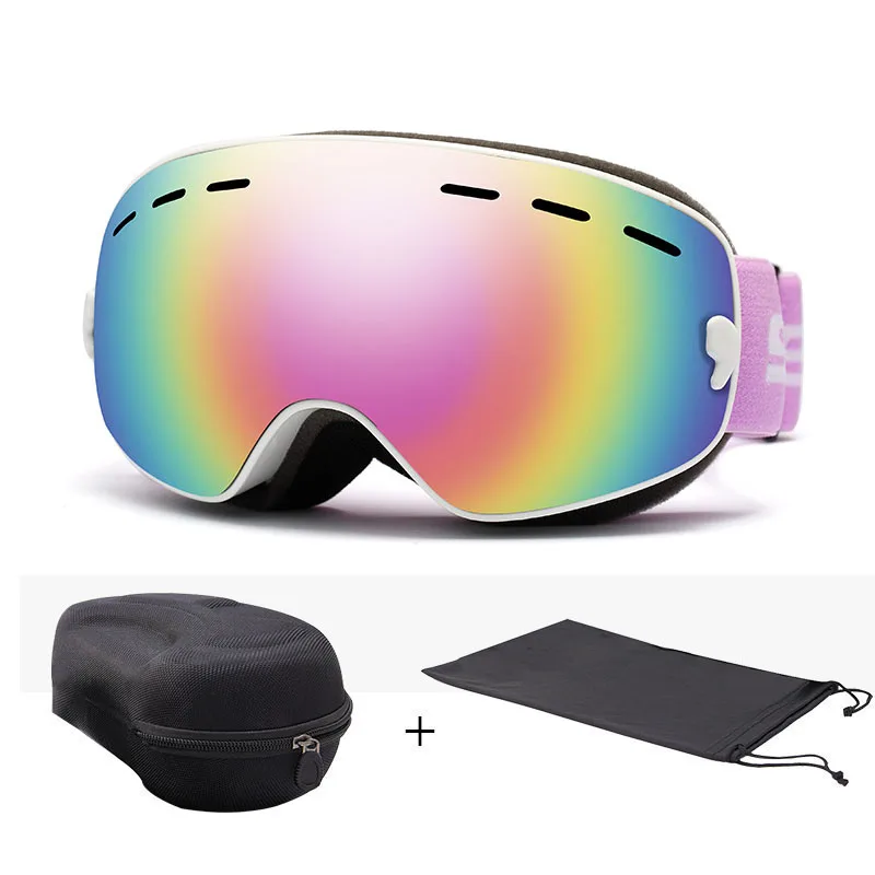 

New Girls Boys Ski Glasses for Children Spherical Double Layer Windproof Anti-fog Eyewear Outdoor Sports Skiing Snow Goggles