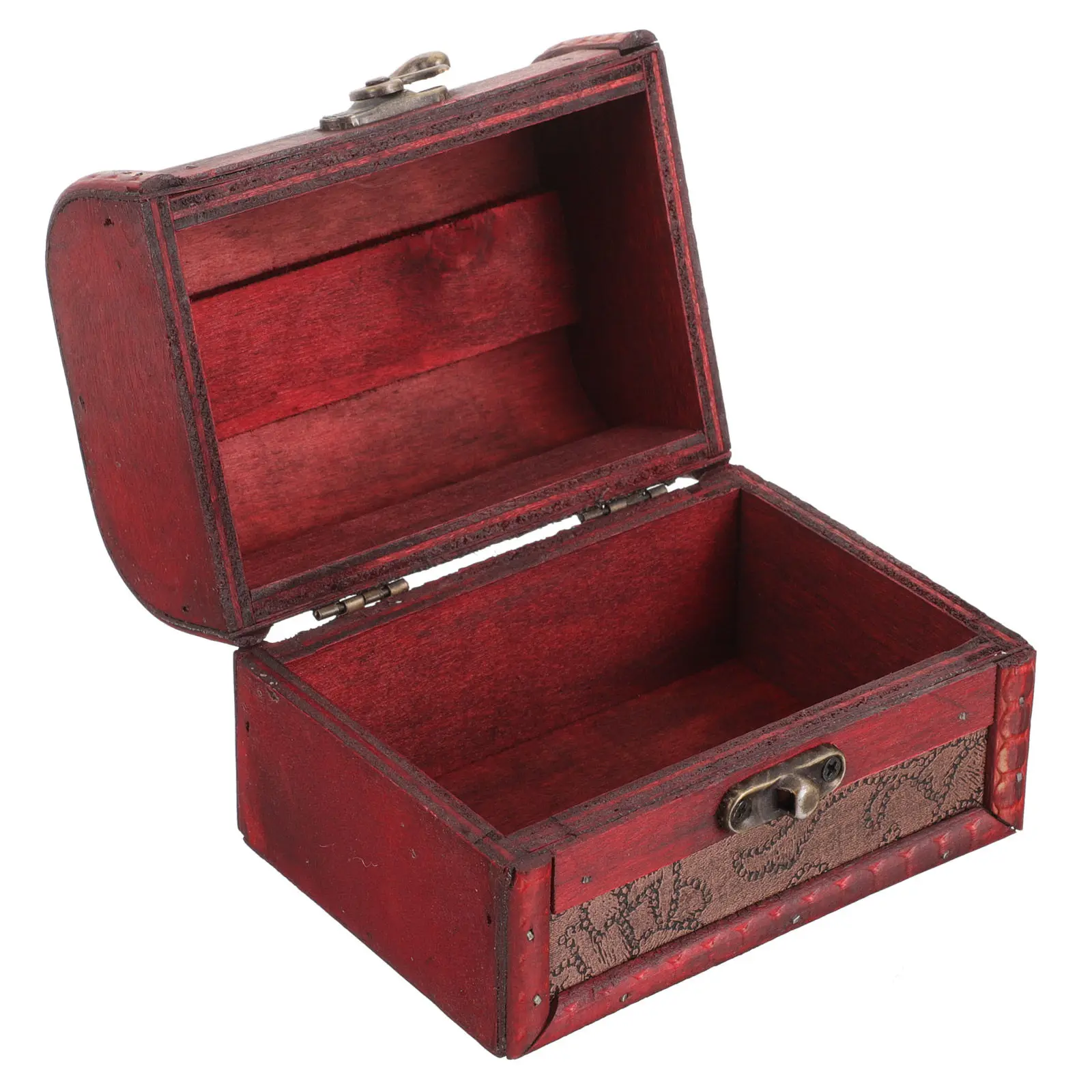 

2Pcs Wooden Jewelry Box Retro Design Tabletop Organizer with Lid for Earrings Necklaces Rings Trinkets Decorative Jewelry