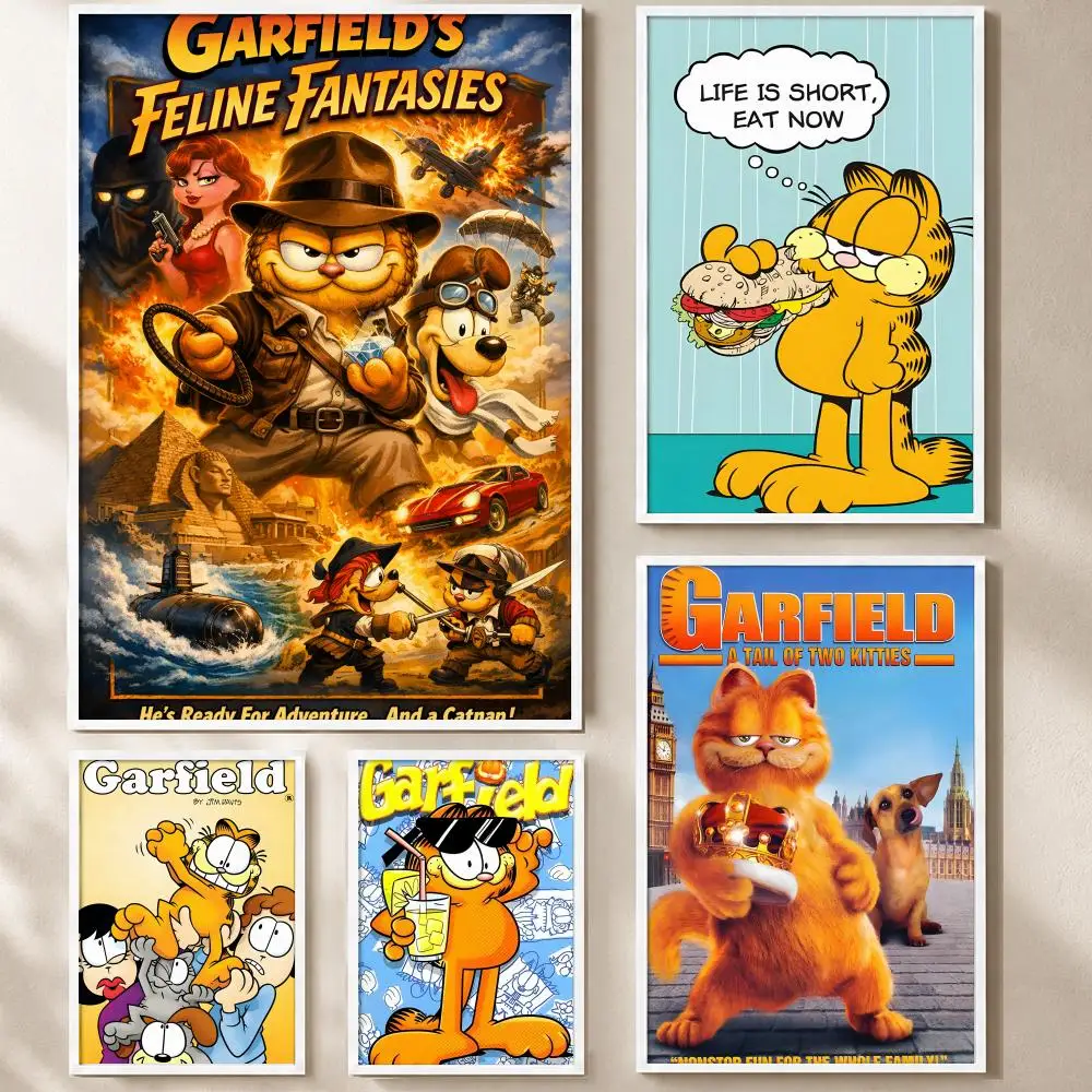 comic G-Garfield the C-Cat Poster HighDefinition Eco-Friendly Premium self-adhesive For Living Room Aesthetic Room Decor