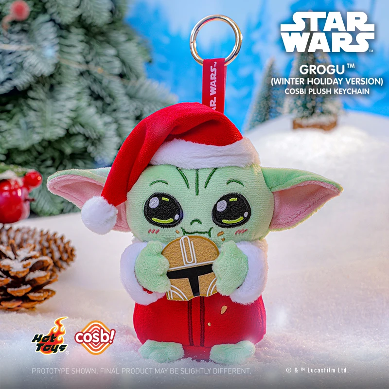 

Горячие игрушки «Звездные войны» Grogu, зимняя праздничная версия, косби, плюшевый брелок, коллекция, рюкзак, подвеска, фанаты, подарки на Рождество и день рождения