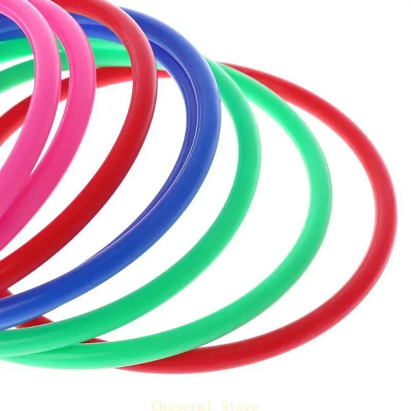 E7CE 10 Pcs Plastic Toss Rings Target Throw Carnival Backyard Park Games Kids Intelli