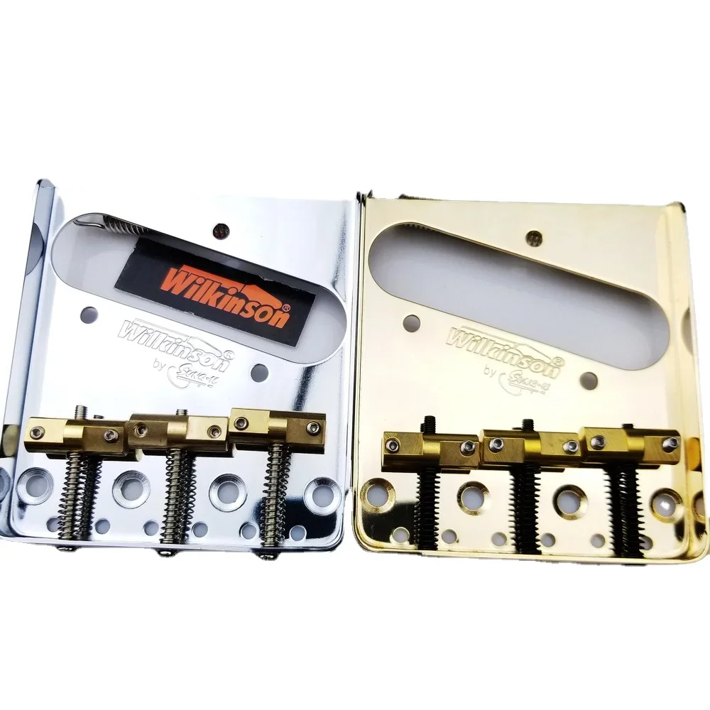 

Wilkinson WTB Vintage Style Fixed Electric Guitar Bridge With Brass Saddles bridge Chrome silver Black Gold