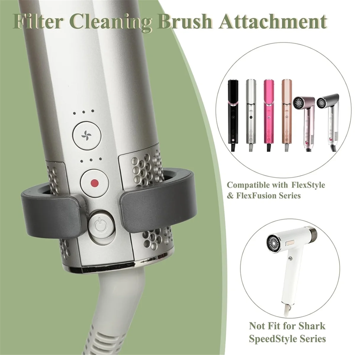 A010 مكواة تجعيد طويلة برميل مخروطي فرشاة مستديرة مرفق لـ FlexStyle التلقائي مكواة تجعيد موجات محكم S