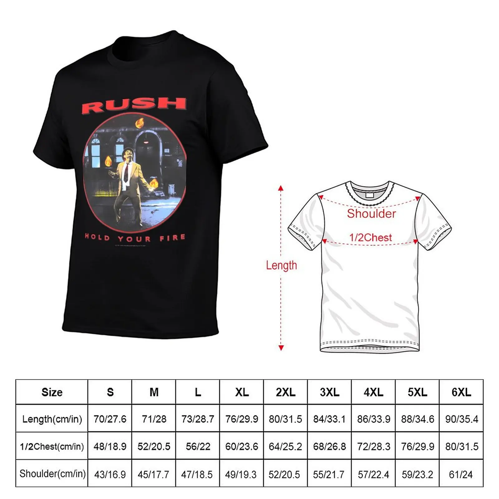 Vintage Rush 1987 Hold Your Fire Tour Concert T-Shirt man t shirt heavy cotton man graphic t shirt