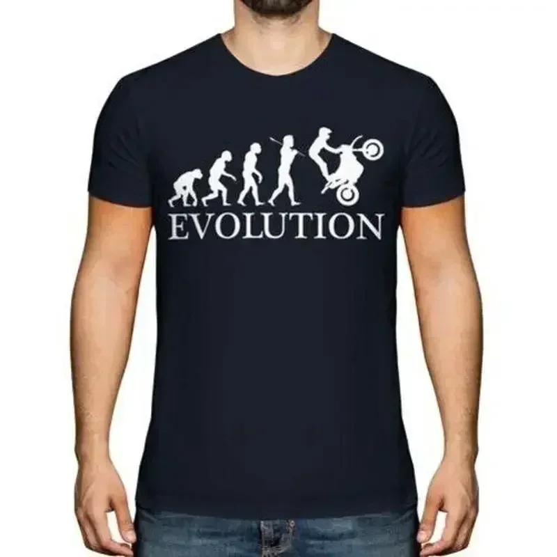 Rider Evolution Of Man Motorcycle Stunts Men's T-Shirt Gift Scrambler Acrobat