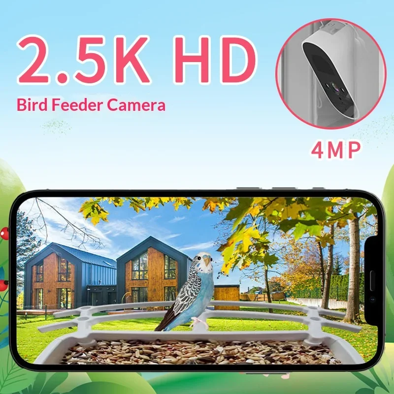 Automatic Smart Bird Feeder HD Camera Outdoor Hanging Wifi Solar Powered Plastic Food Dispenser Charging Source Bowl