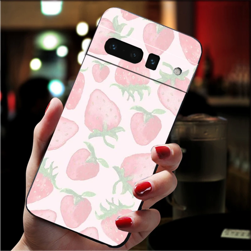 Strawberry Cat Phone Case For Google Pixel 10 9 Pro XL 9A 8 7 6 Pro Pixel 8A 7A 6A Pixel 8 7 6 5