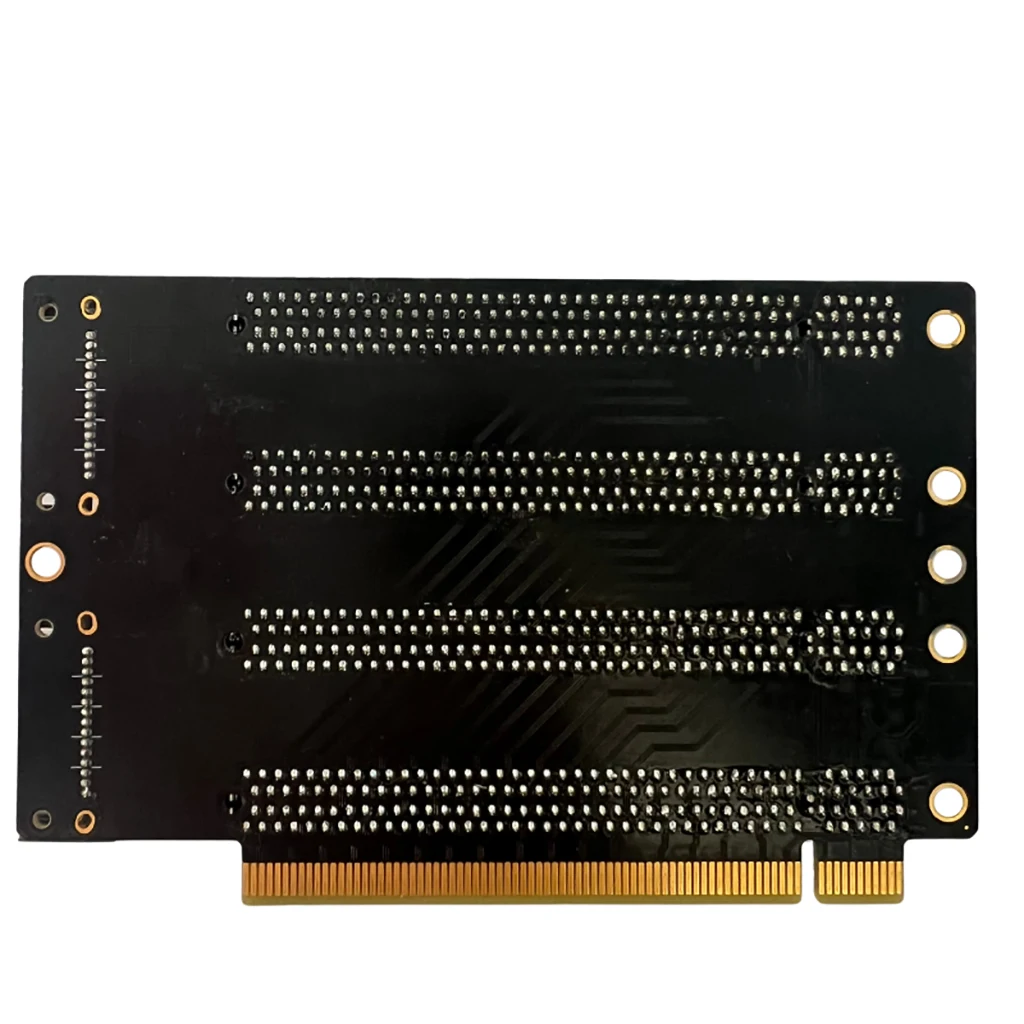 PCIe3.0 X16 PCIe-Bifurkationskarte 16X zu X4X4X4X4 Erweiterungskarte PCI-Express 3.0 1 zu 4 Gen3 Adapter SATA-Stromanschluss Split Computer – Detail 6