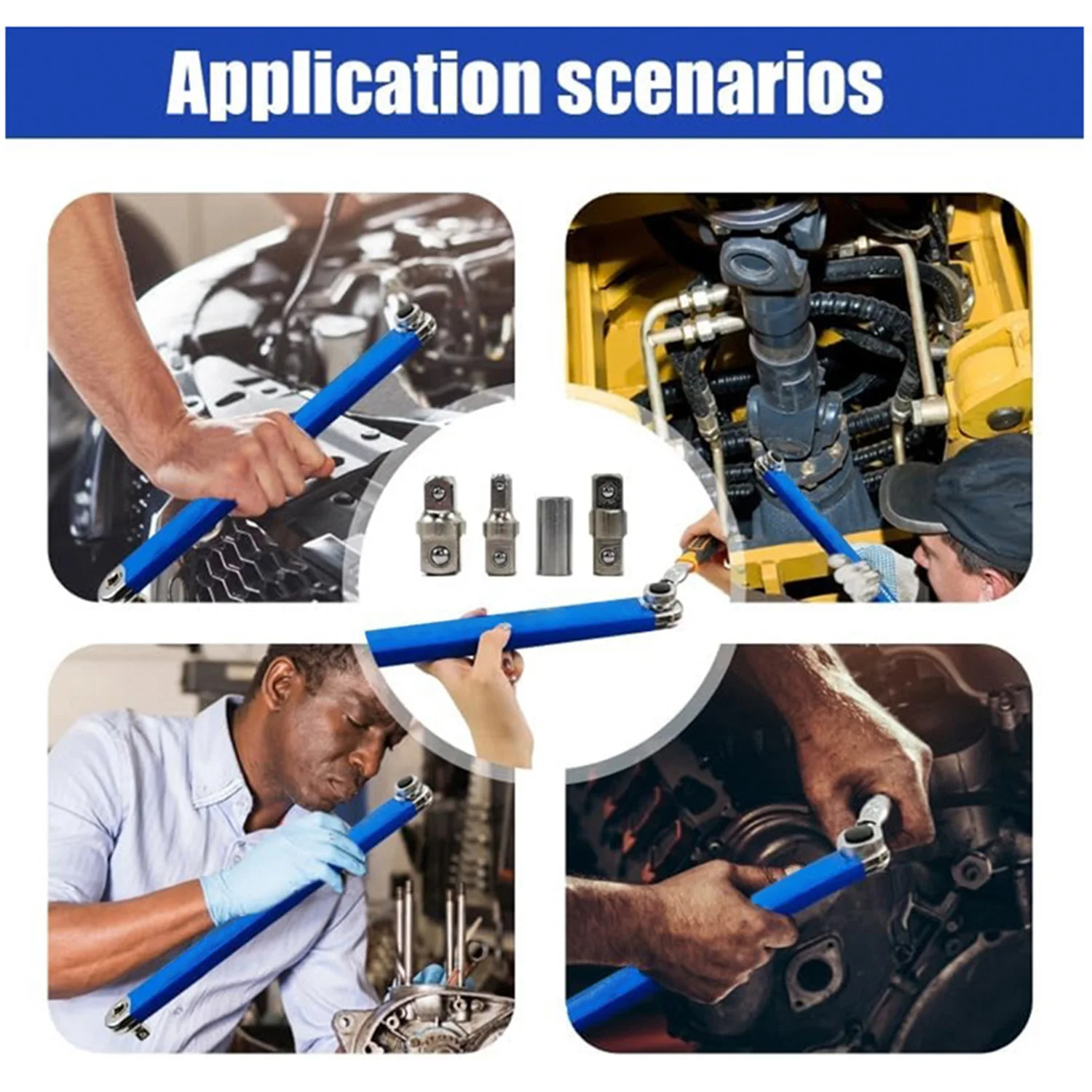 Offset Extension Wrench Tight Extension Wrench Set With Square Multi Model Drive Adapters Wrench Connector