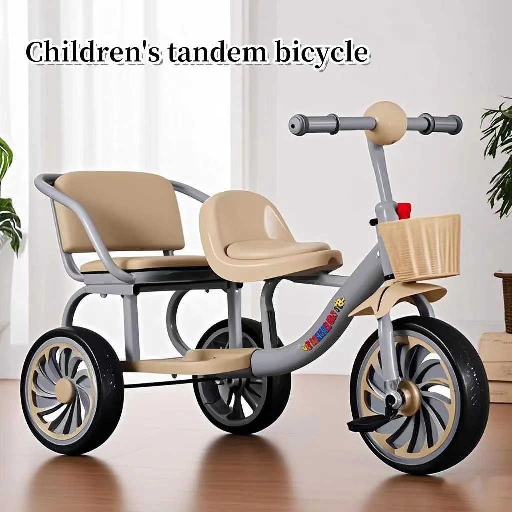 

Double Seater Double Seater Children's Tricycle Pedal Rider Push Pedal Tricycle Baby Stroller Children's Stroller