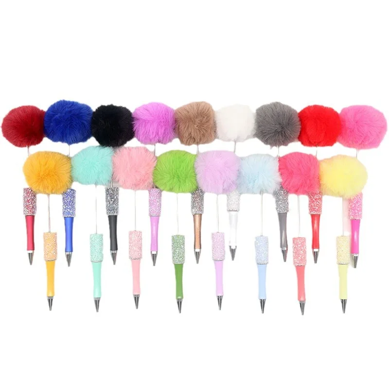 Imagem -05 - Plush Frisado Ball Pen Diamante de Açúcar Criativo Glitter Star Canetas Papelaria Japonesa Material Escolar 10 Pcs