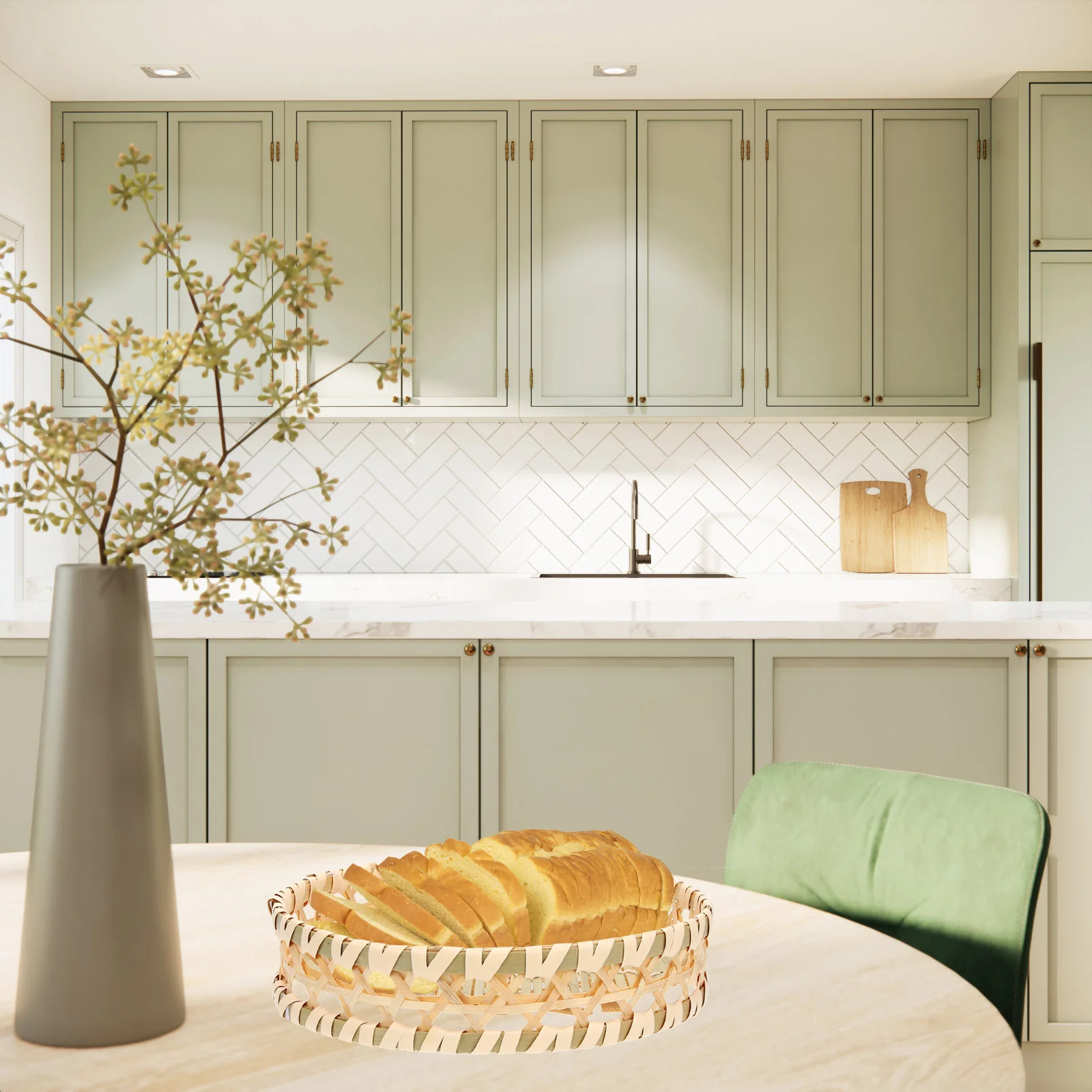 

Bamboo Storage Basket Woven Rustic Basket Portable Kitchen Organizer Fruit Vegetable Sundries Container Storage Baskets