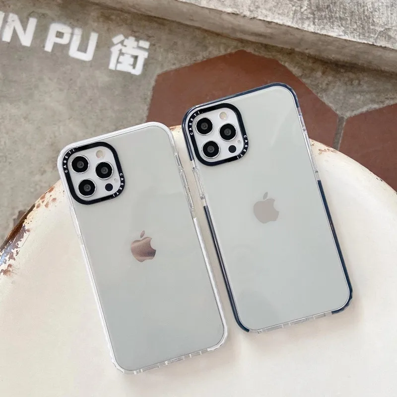 Luxury clear anti-fall case for iphone 11 13 12 14 15 16 Pro MAX 15 16 PLUS X XS XR Simple Couple hard bumper cover fundas hood