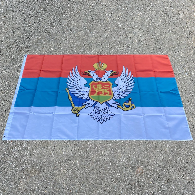 

aerlxemrbrae Kingdom of Montenegro Flag 3ft x 5ft Polyester Banner Flying 90* 150cm Custom Outdoor