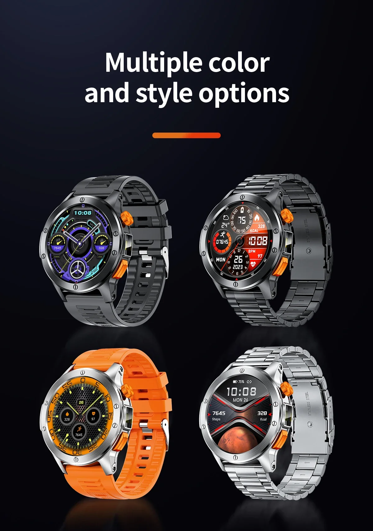 Reloj inteligente para hombre, pantalla HD, asistente de voz, BT, llamada inalámbrica, Monitor de ritmo cardíaco, reloj inteligente resistente al agua para XIAOMI HUAWEI