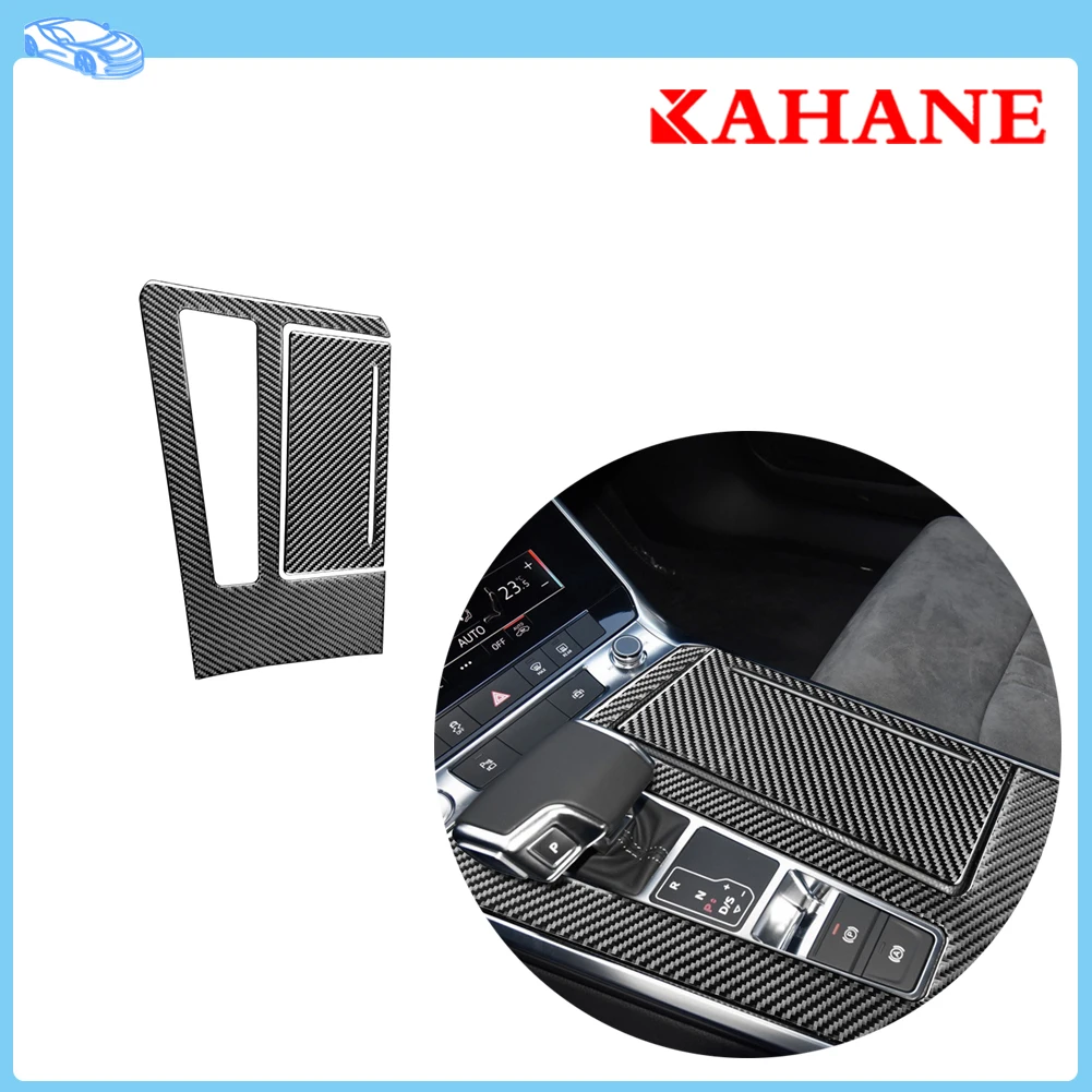 Car Sticker For Audi A6L A7 2019 2020 2021 Accessories Gear Shift Panel Decorative Carbon Fiber Cover Trim Interior Moulding